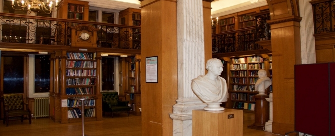 The Library is converted into a dining room for the dinner